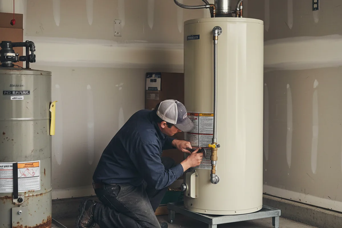 Water heater and shutoff valve replacement in Castle
